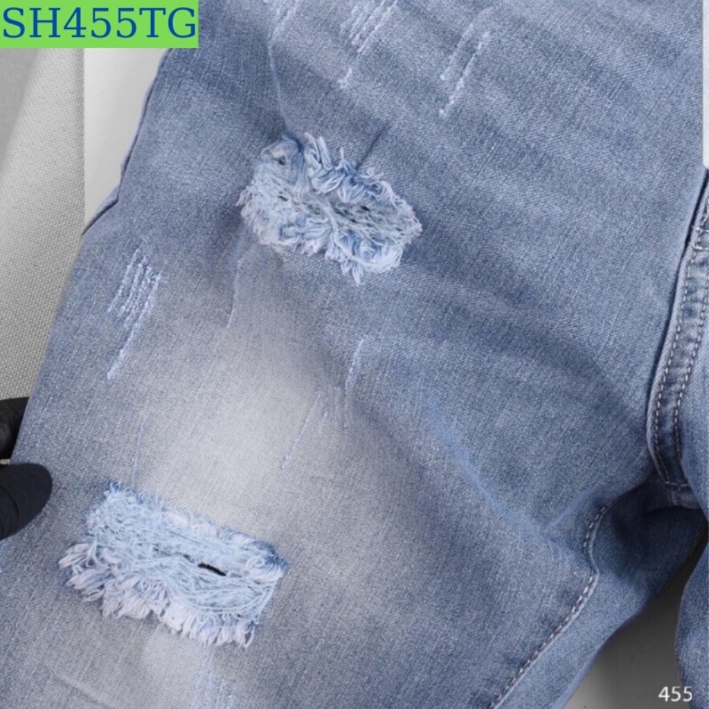 Quần short nam xanh rách chất bò cao cấp giá rẻ co giãn 4 chiều, quần đùi nam mặc nhà đẹp trẻ trung SH455 - Tenji9