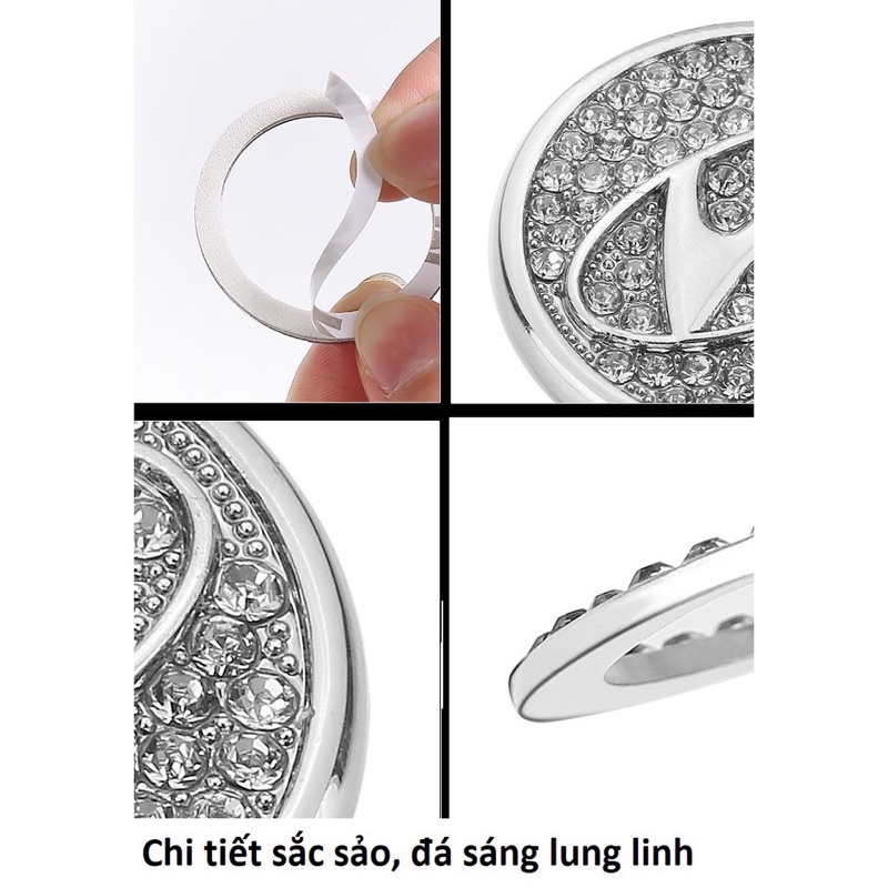 Vòng đá,logo trang trí nút khởi động start stop logo hãng xe diamond ring nhiều màu sang trọng