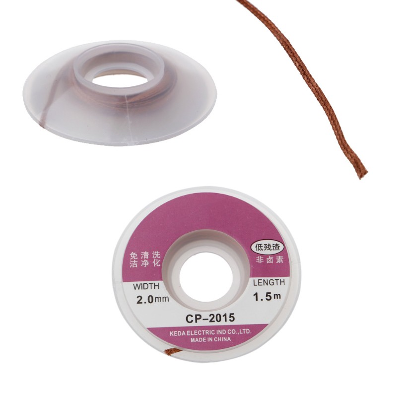 JoJo♥5ft 2.0mm Desoldering Braid Solder Remover Copper Wick Spool Wire Cable 1.5m