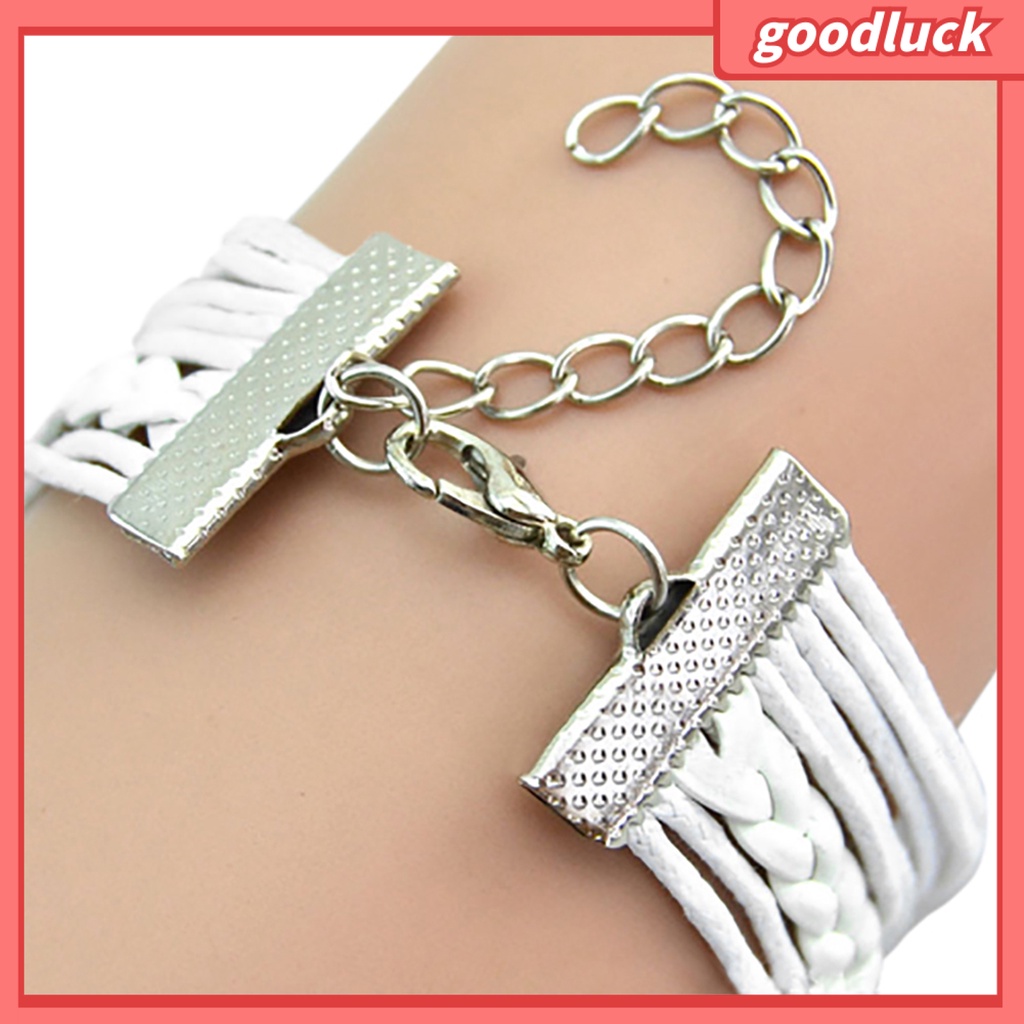 Vòng tay dây bện nhiều lớp mặt hình mũi tên phong cách cổ điển