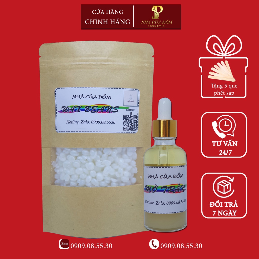 [RẺ VÔ ĐỊCH] SÁP WAX LÔNG NÓNG HẠT ĐẬU HARD WAX BEAN 100g (Chính Hãng Úc)+ 50ML MỠ TRĂN NGUYÊN CHẤT tặng que phết sáp