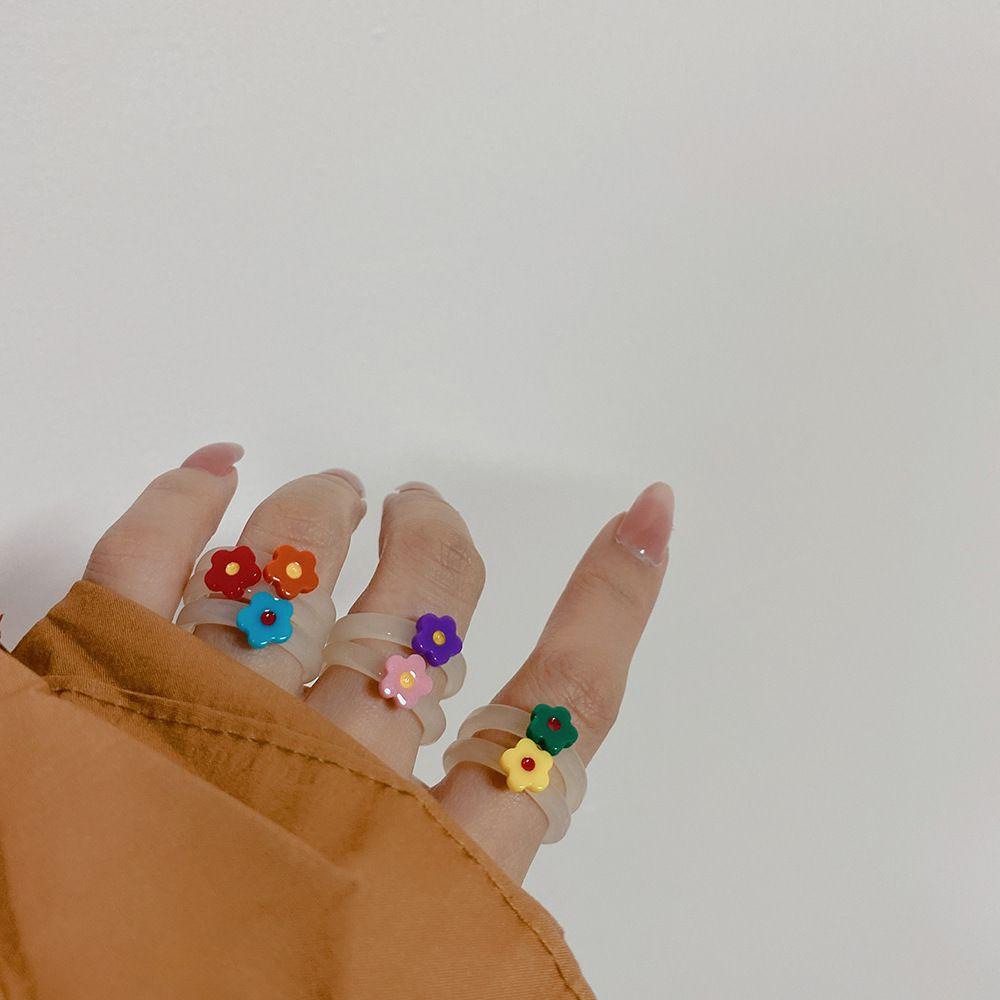 Nhẫn Acrylic Hình Bông Hoa Thời Trang Hàn Quốc Dành Cho Nữ