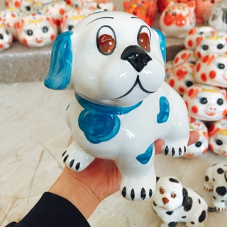 Chó sứ tiết kiệm gốm sứ Bát Tràng 18x14x12