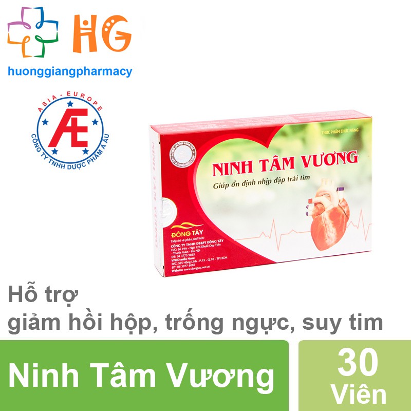 Ninh Tâm Vương - Tăng cường sức khỏe tim mạch, ổn định nhịp đập của trái tim (Hộp 30 viên)