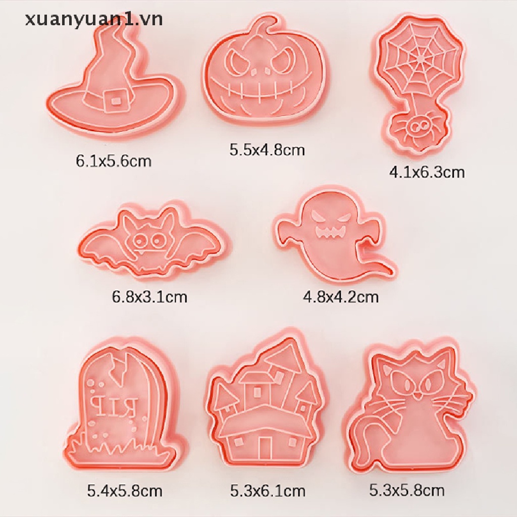 Set 8 Khuôn Làm Bánh Quy Phong Cách Halloween Độc Đáo