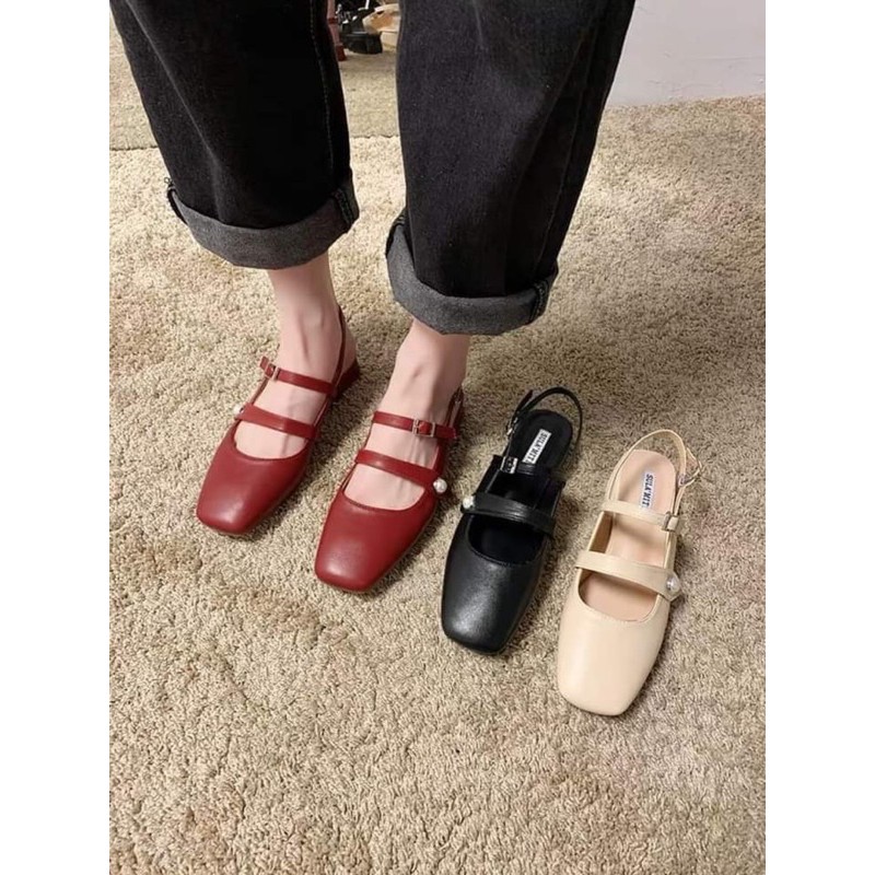 [Ảnh Thật]  Giày nữ đế vuông basic