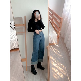 Quần jean gấp gấu