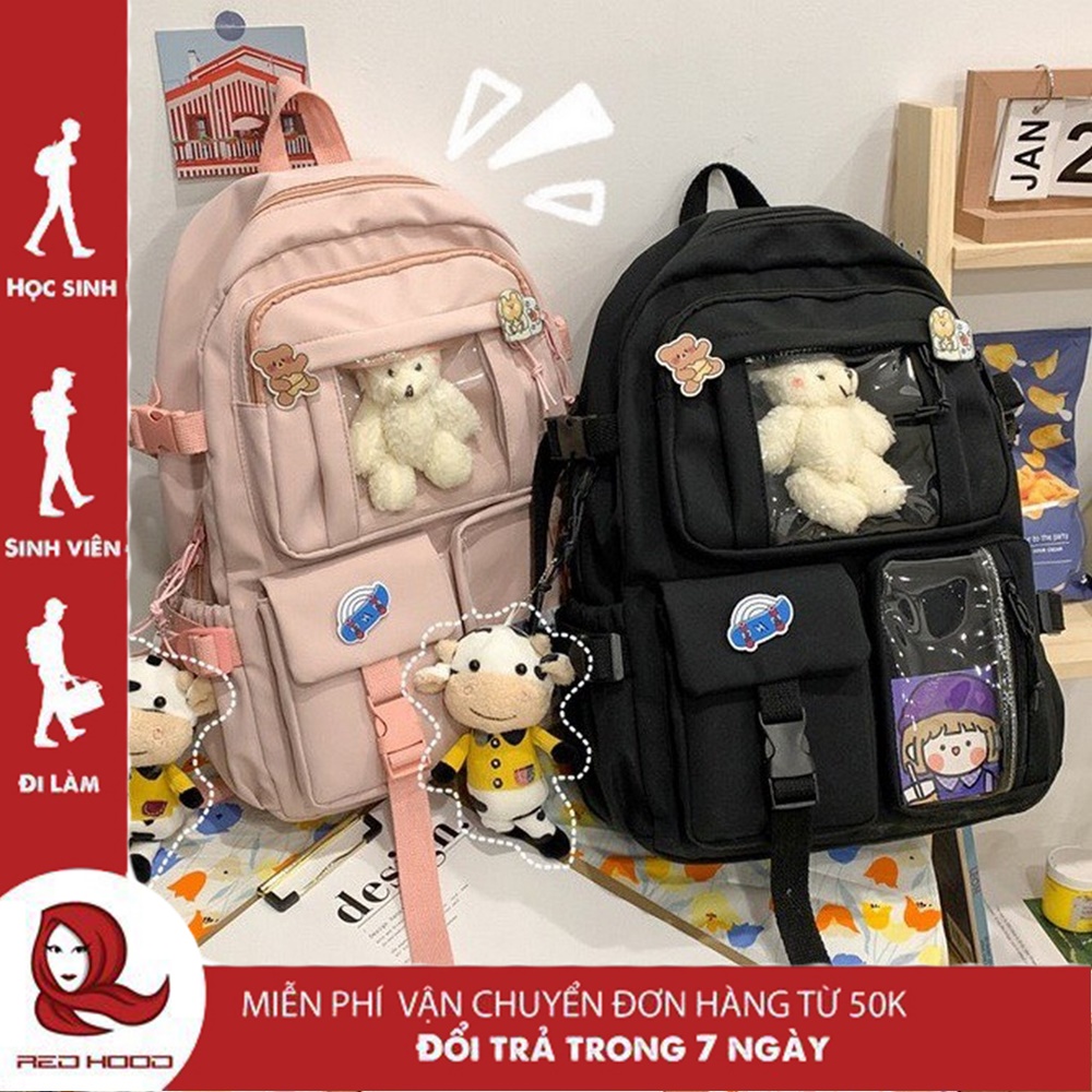 Balo Thời Trang Nữ Ulzzang Phong Cách Hàn Quốc Đi Học Chất Vải Canvas Cao Cấp REDHOOD RD-02