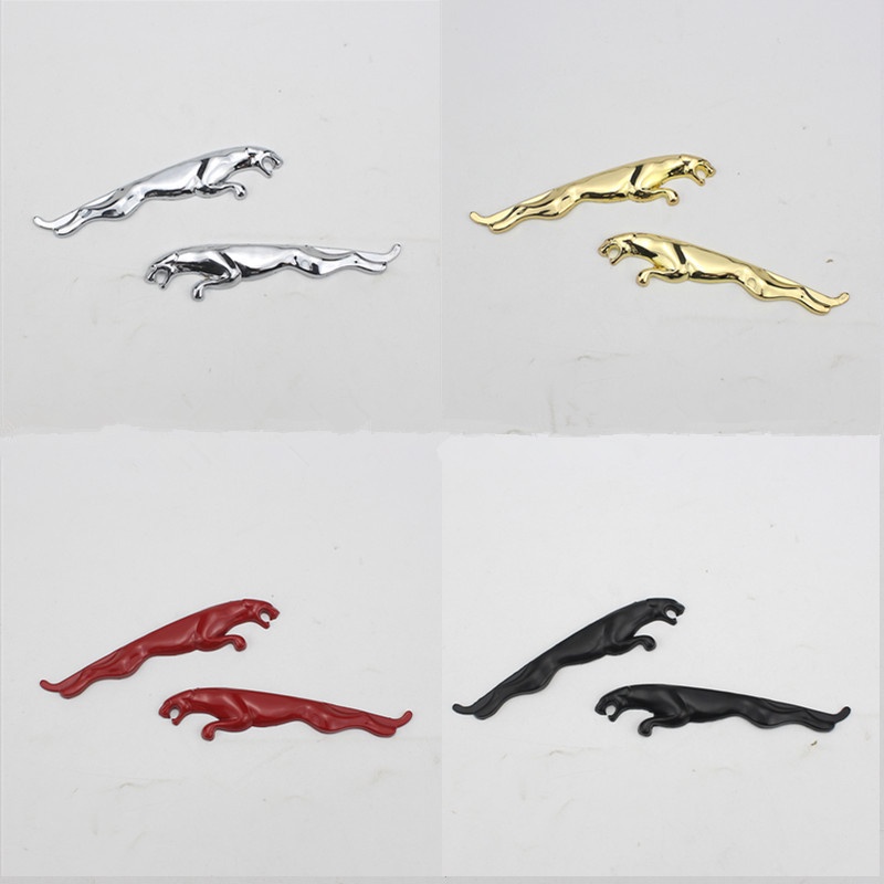 1 Cặp Miếng Dán Xe Da Báo Thích Hợp Cho Jaguar Kim Loại Nhỏ Xe Logo Sửa Đổi Xe Trang Trí Fender Logo