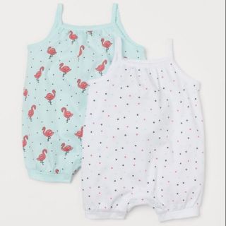Set 2 romper dây bé gái HM UK Auth