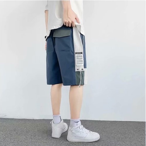 Quần short nam rộng túi hộp lưng chun dây buộc màu đen ghi xanh d117 Pon.mens