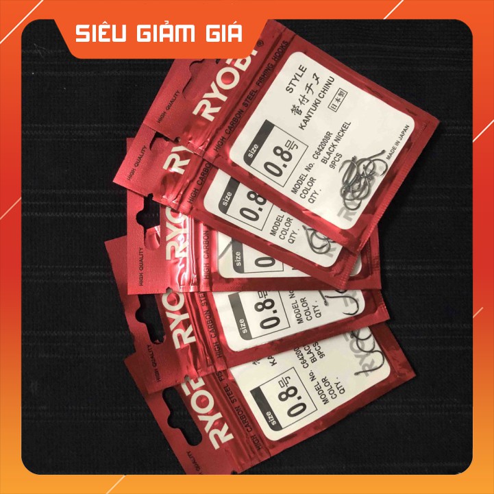 Lưỡi Câu Đơn Ryobi đủ size - ĐỒ CÂU NGỌC HẢI