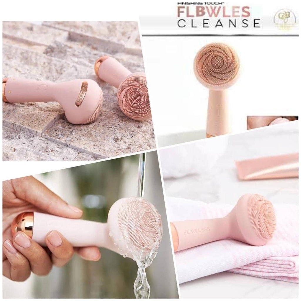 Máy rửa mặt xoay 4 chế độ  US UK newseason thiết kế mạ vàng làm sạch massage tẩy tế bào chết cho da