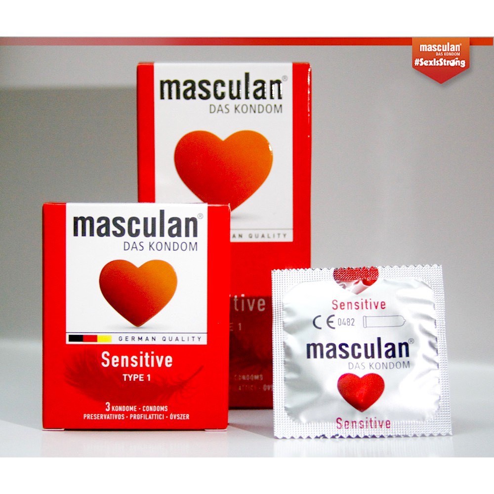 Bao Cao Su Masculan Sensitive Type 1 (Masculan Đỏ) - Nhạy Cảm - Victory Pharmacy