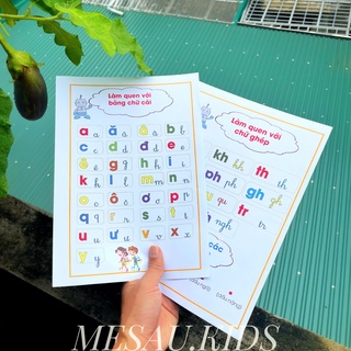 Bảng chữ cái tiếng việt cho bé mẫu giáo bảng chữ cái dán tường decal và ép plastic