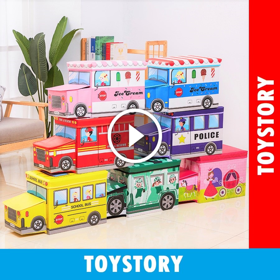 [ToyStory] Thùng Đựng Đồ Chơi Xếp Hình Xe Ô Tô Tàu Hoả Trẻ Em Ghế Ngồi Cho Bé Toy storage box children kid cartoon train