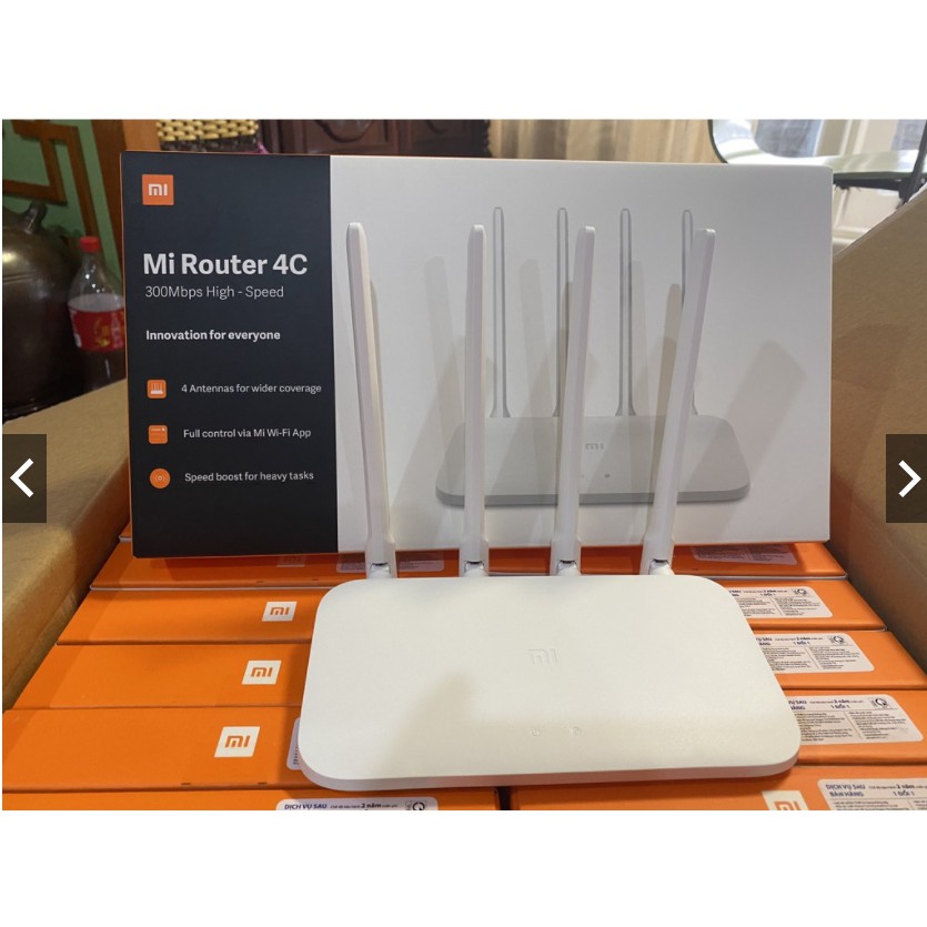 Xiaomi N 300Mbps Bộ Phát Wifi R4CM - Mi Router 4C - Quốc Tế Tiếng Anh 4 Anten Rời - Hàng Chính Hãng Nhập Khẩu