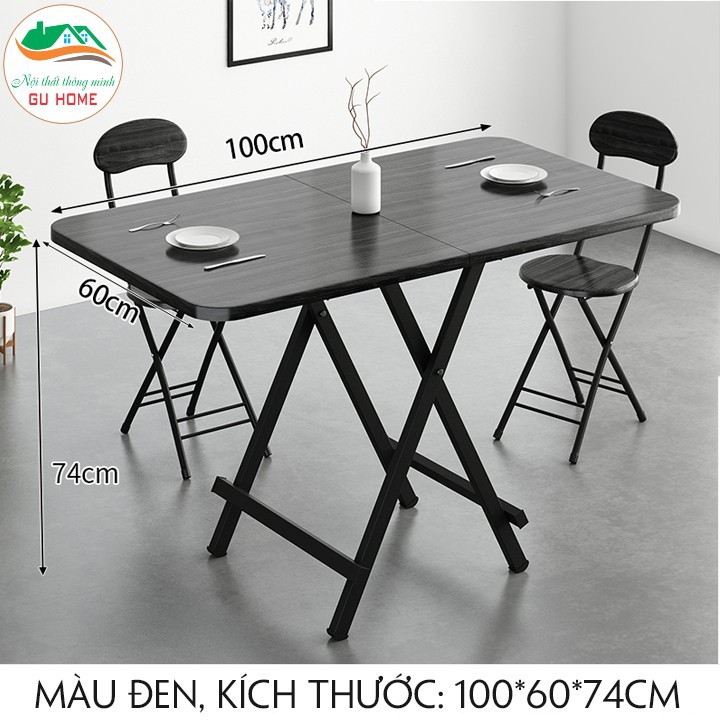 Bộ bàn ăn thông minh đa năng gấp gọn kèm 4 ghế phù hợp với nhiều không gian