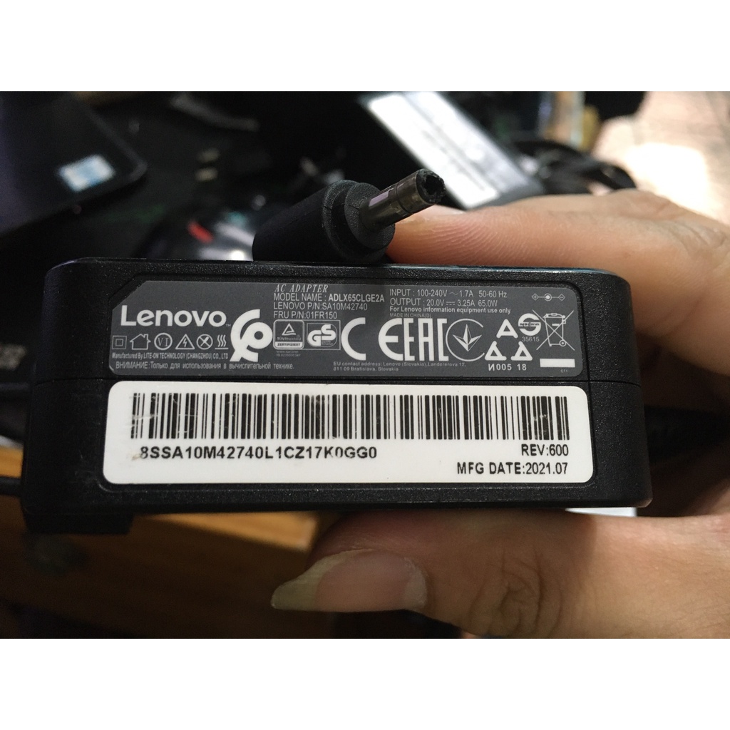 ZIN CŨ QUA SỬ DỤNG  Nguồn Sạc Laptop Lenovo ideapad 20V - 2.25A 3.25A 2,35A 3,25A 65w 45w chân TRÒN nhỏ 4.0mm x 1.7mm