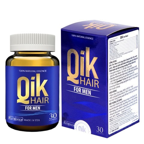 Qik Hair For Men - Hỗ trợ điều trị hói đầu ở nam giới, kích thích tóc mọc nhanh và chậm bạc tóc