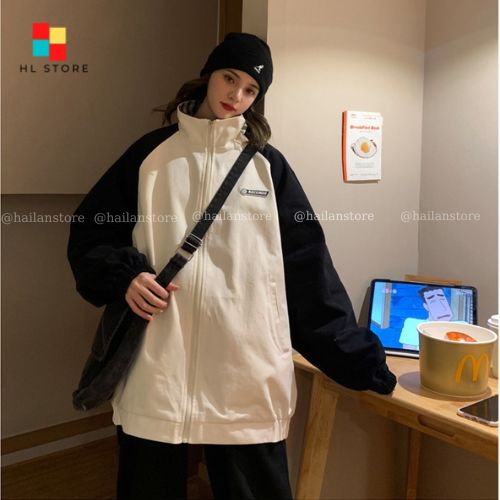 Áo khoác dù form rộng chữ Records vải dù cao cấp 2 lớp thời trang Hàn Quốc dáng Unisex nam nữ AK03