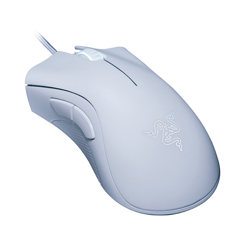 Chuột Razer DeathAdder Essential Ergonomic trắng/đen (USB/Led White) 5 nút bấm, tuổi thọ 10 triệu lần nhấp