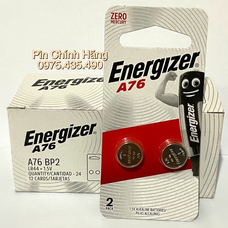 Pin LR44 A76 Energizer Chính hãng vỉ 2 viên