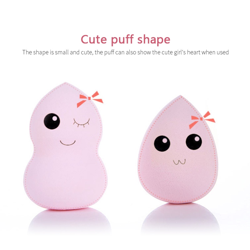 Mút trang điểm làm đẹp ANNIES mini kiểu dáng quả bầu không chứa latex sử dụng kép khô và ướt
