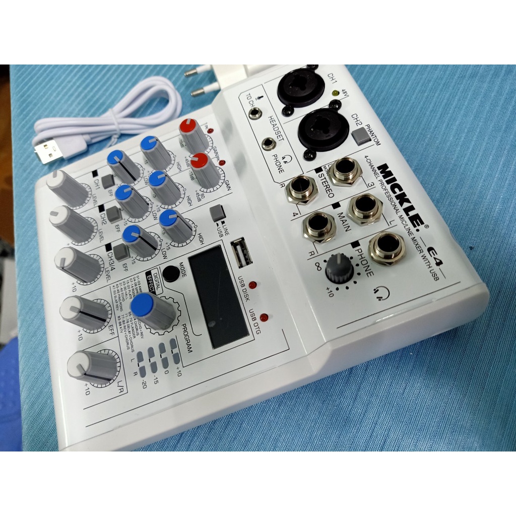 Mixer Mickle E4 Plus Hát Livestream Chuyên Nghiệp , Âm Thanh Sống Động , Kiểu Dáng Cực Đẹp , Dễ Dàng Sử Dụng