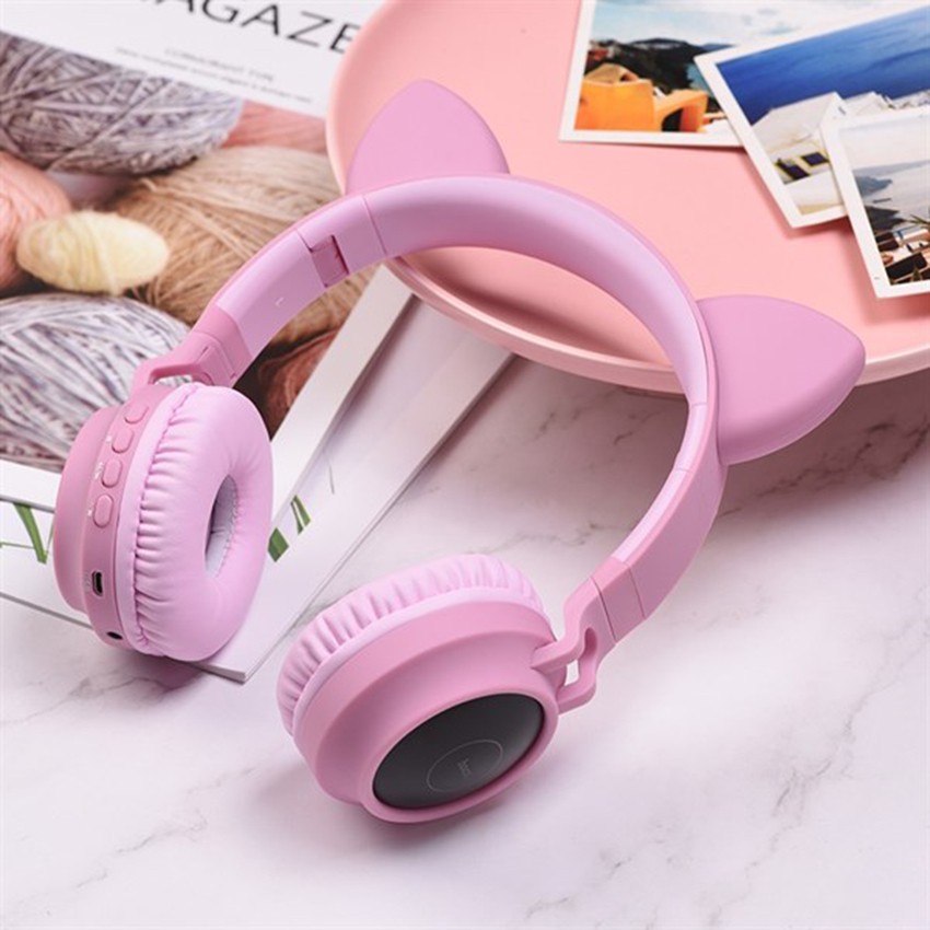 Tai nghe Headphone Bluetooth Hoco W27 V5.0 hỗ trợ mic, tai mèo, tương thích nhiều thiết bị