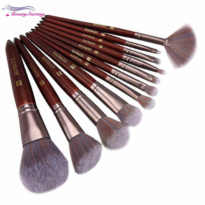 (hàng Mới Về) Bộ 12 Cọ Trang Điểm Seprofe Màu Nâu Dùng Đánh Phấn Mắt / Má Hồng / Phấn Phủ | BigBuy360 - bigbuy360.vn