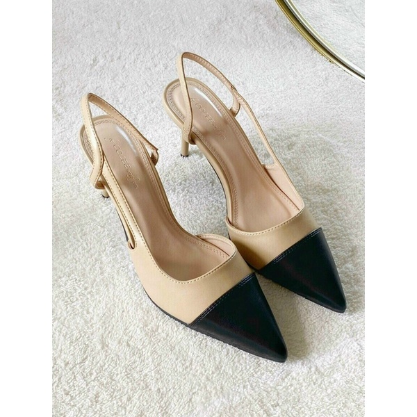 Giày cao gót nữ bít mũi đế nhọn dáng slingback khuyết eo thời trang tinh tế thanh lịch Alluring