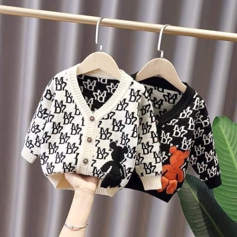 Áo Len Trẻ Em, Lông Thỏ - Họa Tiết - Khoác Cardigan Quảng Châu Giá Rẽ 49k - Nguồn Sỉ Len Trẻ Em