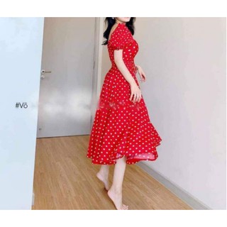 Đầm maxi chấm bi 4 màu