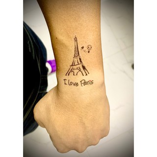 Hình xăm dán trăng sao tháp 10x20cm+ quà tặng kèm