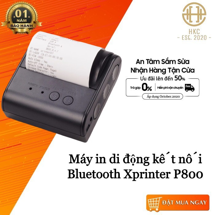 Máy in di động kết nối Bluetooth Xprinter P800