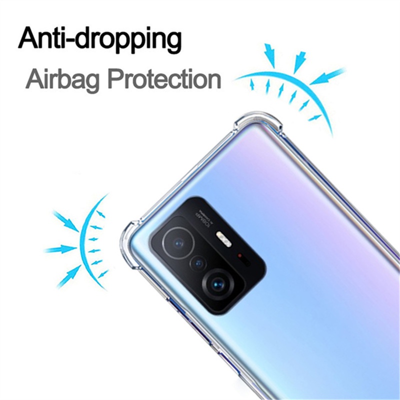 Ốp điện thoại silicon mềm trong suốt chống sốc cho Xiaomi 11T Pro Xiaomi POCO X3 Pro NFC M3 F3 Redmi Note 10 9T 9s 9 Pro Max