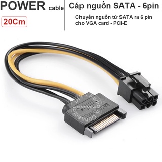 Dây chuyển nguồn SATA ra 6 Pin cho card đồ hoạ