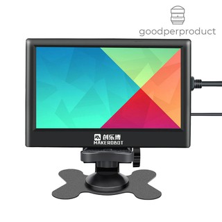 ✍✔Good&P 7 Inch HD IPS Capacitive Touchscreen Display Monitor 1024*600 Resolution with USB HD Interface Black Shell Case Base Bracket Screen Compatible with Raspberry Pi