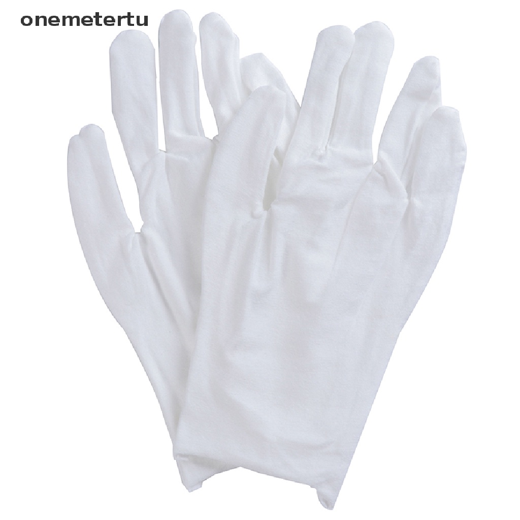 [met] Găng Tay cotton Màu Trắng Khối Lượng Nhẹ Độ Co Giãn Cao Để Làm Việc Đồng Xu