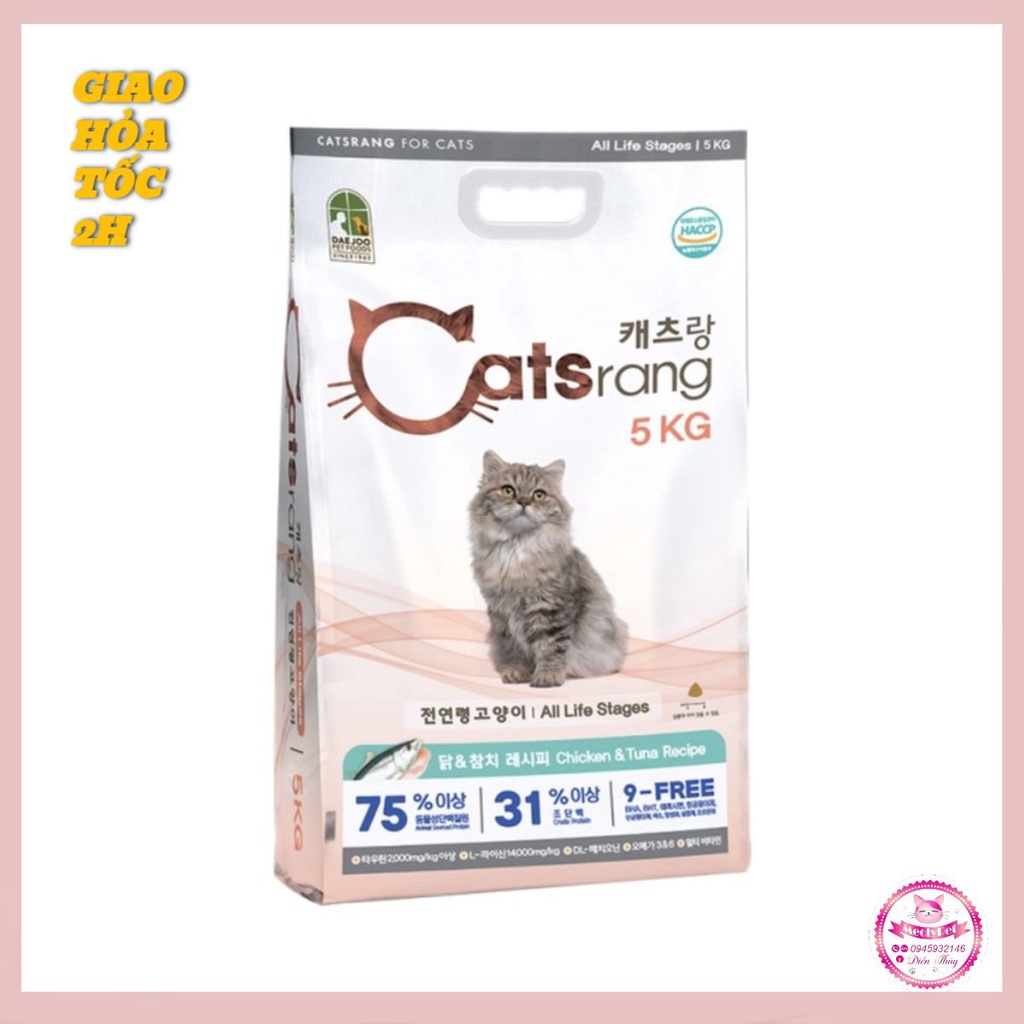 Thức ăn mèo Catsrang hàn quốc 5kg - Dạng bao tiết kiệm