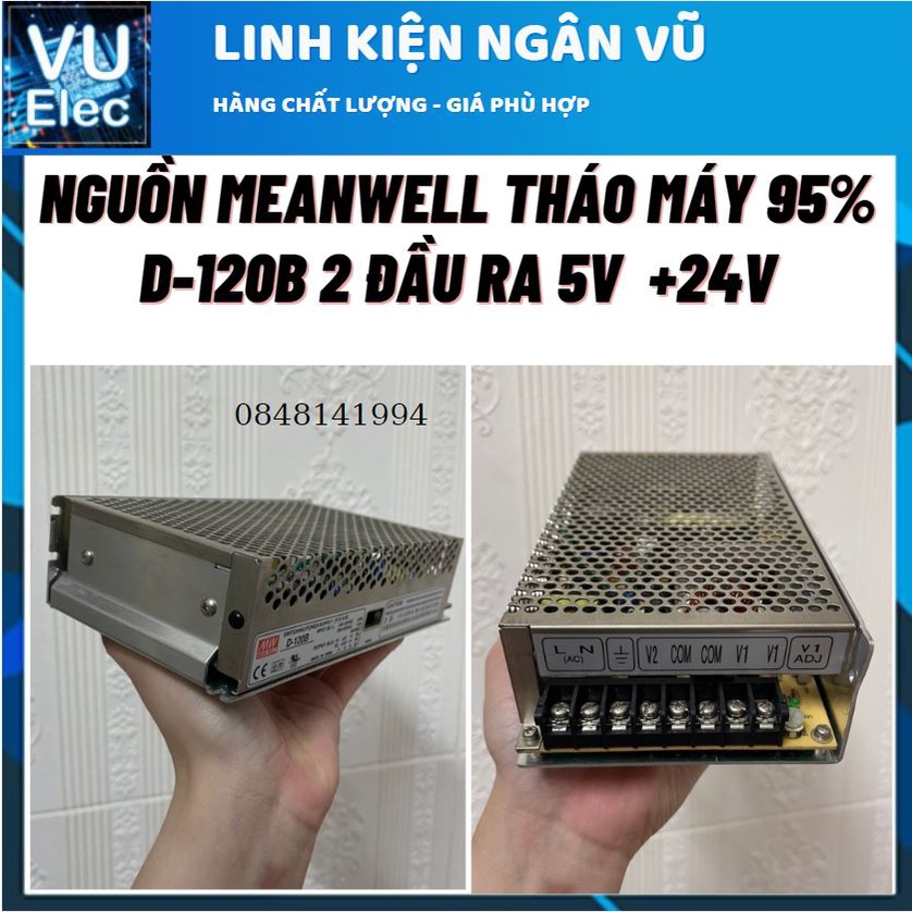 Nguồn tháo máy MEANWELL D-120B 2 đầu ra 5V 24V công suất 120W