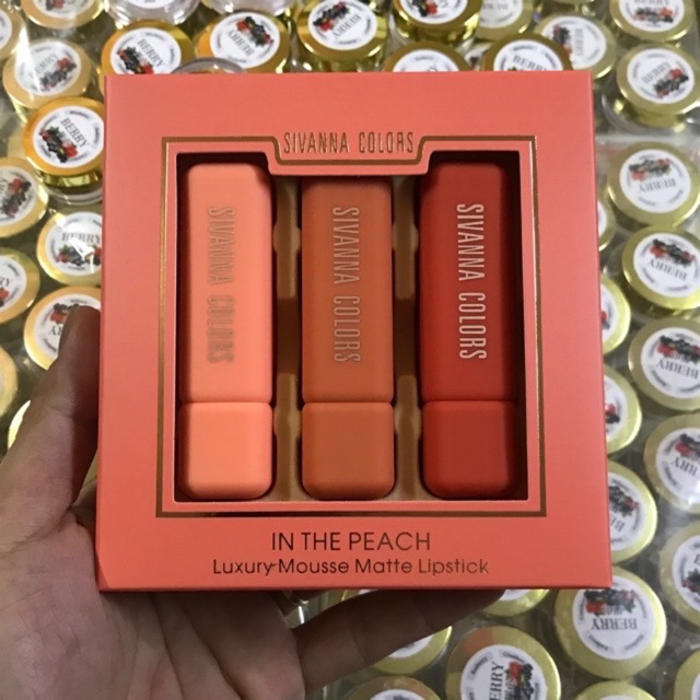 Set son 3 màu Sivinna_Son hộp hồng Lỳ_Set son Sivina Luxyry Mousse Thái Lan