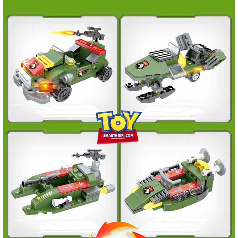 Đồ chơi lắp ráp máy bay chiến đấu quân sự lego xếp hình 8 trong 1 với 514 mảnh ghép