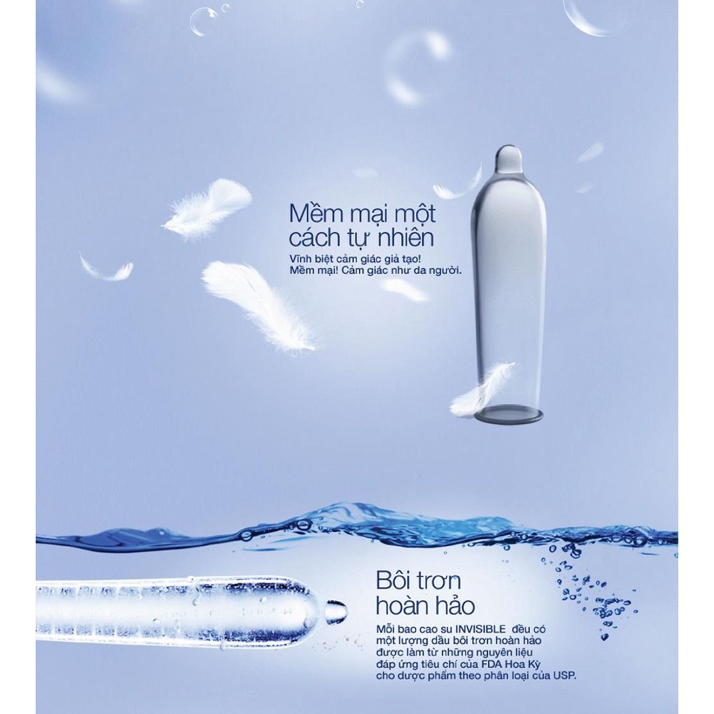 Combo 3 HỘP 30 Cái Bao Cao Su Durex INVISIBLE Siêu Mỏng - Ôm Sát Tăng Khoái Cảm, Giảm Giá Sốc