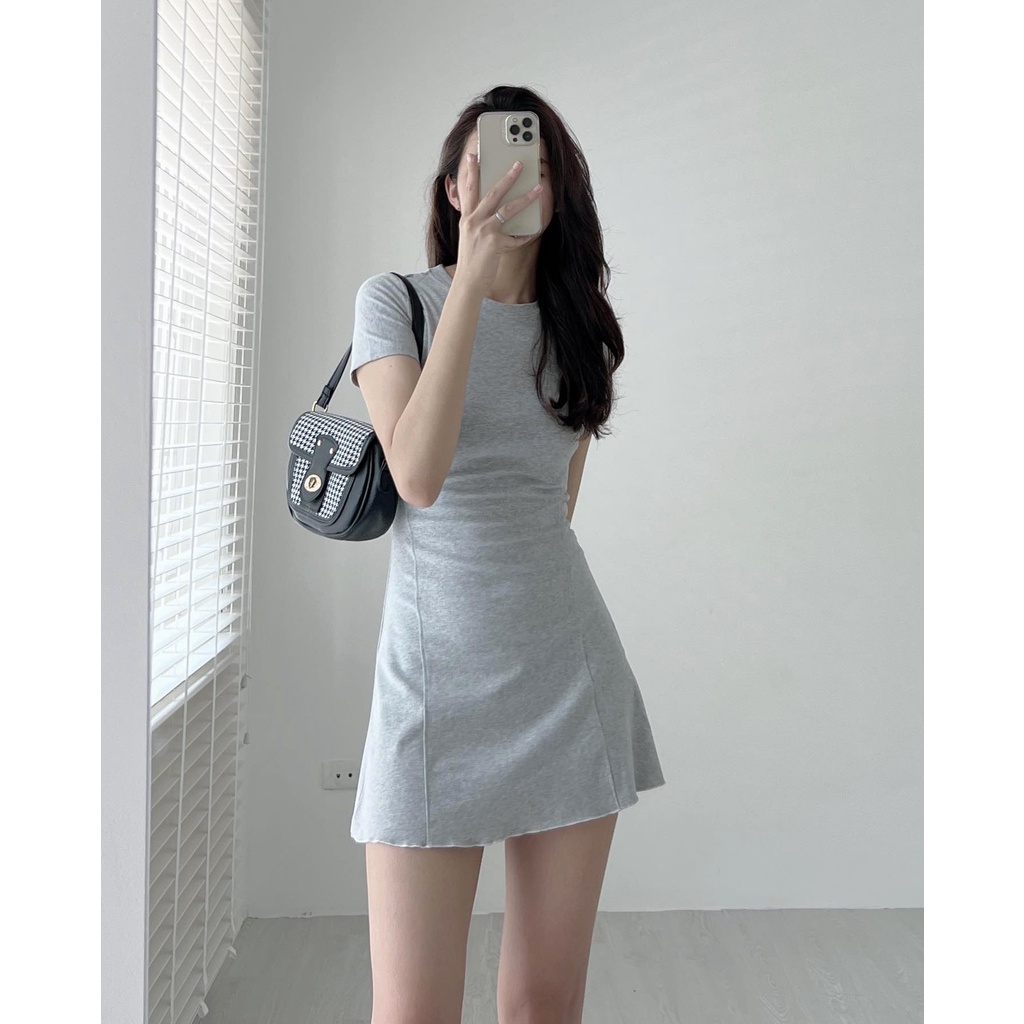 Váy Cộc Tay May Viền PEONYB Nữ  🌸 Đầm body dáng ôm tenis vạt bèo tiểu thư, kiểu sporty hàn quốc Ulzzang 🌸