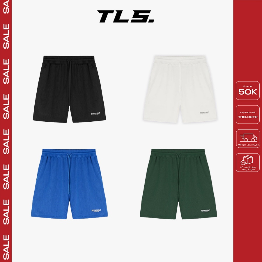 Quần short REPRESENT owners club unisex TLS thời trang nam nữ chất liệu vải mesh cao cấp