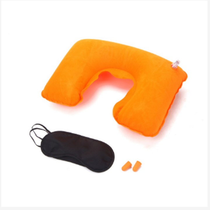 Combo gối hơi du lịch, miếng che mắt và 2 nút bịt tai khi ngủ