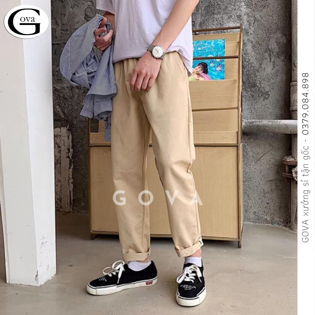 Quần KAKI TRƠN Nam Nữ Unisex Vải Loại 1 Co Giãn, Quần Bagge Kaki Ống Rộng Suông GOVA