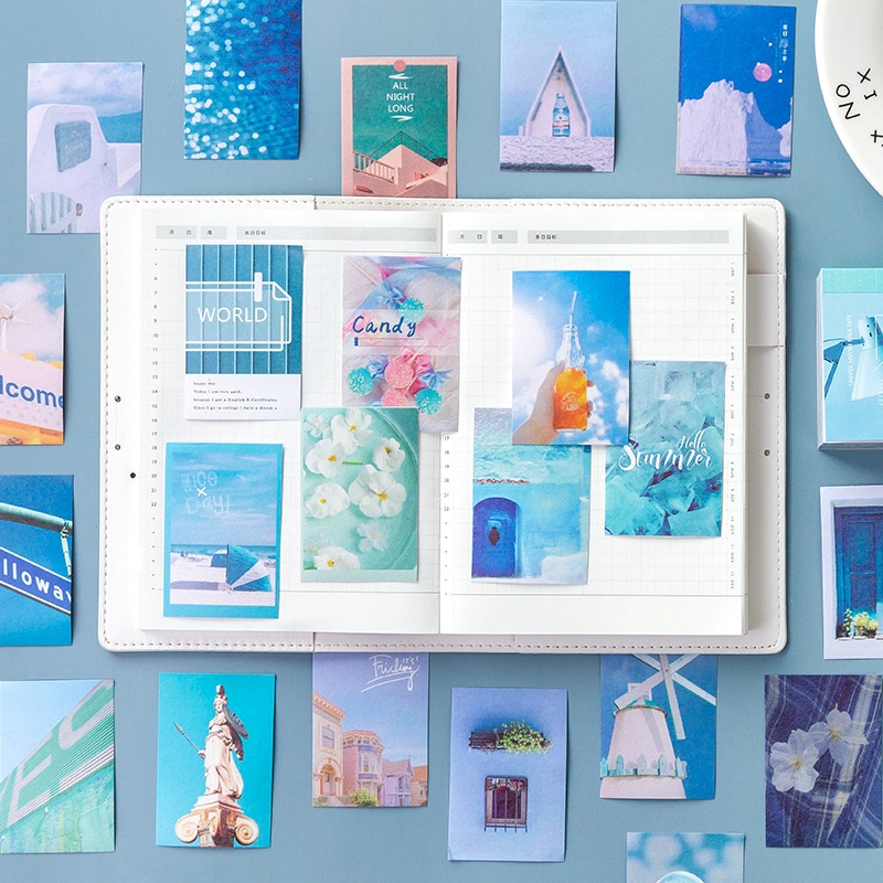 Sticker đóng cuốn phong cảnh/ thiên nhiên trang trí đa dụng 50 tấm